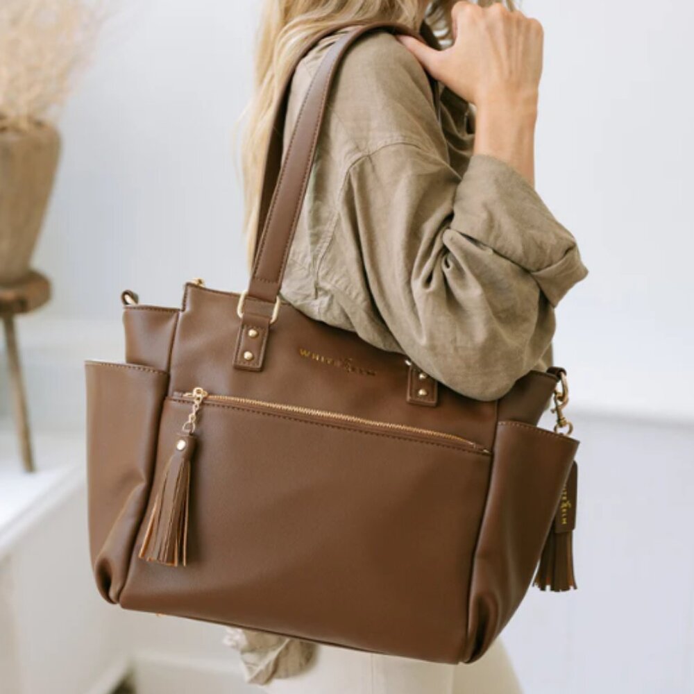 White Elm Gemini Mini Convertible Backpack - Coffee Brown